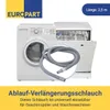 A washing machine and a dishwasher are shown with a gray drain extension hose. Produktbild-Vorschau