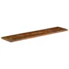 A long, rectangular wooden tabletop with a distressed, multi-colored finish, presented against a plain white background. Produktbild-Vorschau