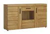 Kommode Cortina 3-türig aus MDF mit Glaseinsatz Softclose Produktbild-Vorschau 1