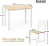 Esstischgarnitur Natur/Weiß 90x60x75,5 cm mit 2 Stühlen Produktbild-Vorschau 5