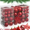 tectake® Weihnachtskugeln 86-er Set in Rot, inklusive Produktbild-Vorschau 4