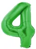 Folienballon 100cm Zahl 4 matt grün Produktbild-Vorschau 1