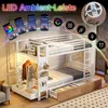 Etagenbett Metall MDF mit 4 LED Schubladen Ablage Produktbild-Vorschau 5