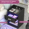 Nachttisch mit LED-Beleuchtung mit 1 Schubladen 58x40x35cm Produktbild-Vorschau 9