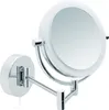 A white and silver LED cosmetic mirror mounted on a wall. Produktbild-Vorschau