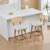 okwish 2er-Set drehbare Barhocker mit Rattan-Rücken, Produktbild-Vorschau 3
