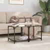 vidaXL Couchtische mit Glasplatte 2 Stk. Schwarz 40x40x40 Produktbild-Vorschau 2