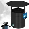 A black chimney cap with a "Made in EU" tag and a size indicator. Produktbild-Vorschau