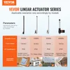 A marketing image displaying a table of VEVOR linear actuators with their specifications and applicable scenarios. Produktbild-Vorschau