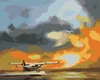 Zuty - Malen nach Zahlen - FLUGZEUG UND SONNENUNTERGANG (D. Produktbild-Vorschau 1