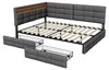Polsterbett 140x200cm mit RGB LED und USB-C Ladestation, Produktbild-Vorschau 10