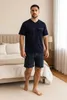Moonline - Herren Shorty Schlafanzug kurz Pyjama mit Produktbild-Vorschau 3