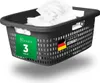 Novaliv 3er-Set Wäschekorb mit 3 Griffen 25L Anthrazit, Produktbild-Vorschau 3