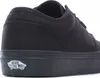 A close-up side view of a black Vans shoe. Voir les images du produit