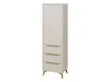 A tall, narrow wardrobe with a herringbone pattern on the doors and three drawers below, all set against a white background. Voir les images du produit