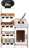 A wooden toy supermarket stand with a cash register and shelves stocked with toy food items. Produktbild-Vorschau