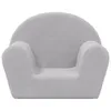vidaXL Detská pohovka Light Grey Soft Plush Náhľad obrázku produktu 3