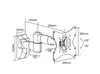A technical drawing with dimensions of a TV wall mount. Podgląd zdjęcia produktu