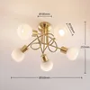 Lindby Deckenlampe Elaina, Ø50cm, 5-flg., messing, Glas, Produktbild-Vorschau 4