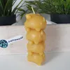 Bienenwachskerze vier Schweine aufeinander 9 cm Produktbild-Vorschau 3