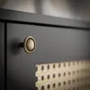 Třídveřová komoda VIENNA 3D Černá + vídeňské proutí s Náhled obrázku produktu 3