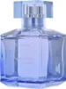 A clear, professional studio shot of a blue glass perfume bottle with a silver spray nozzle and a clear cap. Náhled obrázku produktu