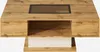 A wooden coffee table with a glass insert and LED lighting. Produktbild-Vorschau