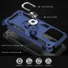 An exploded view of a blue phone case, showing its different layers and components. Produktbild-Vorschau