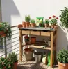 Pflanztisch braun imprägniert - Gärtnertisch mit Schubladen Produktbild-Vorschau 3
