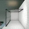 B.80x80cm x H.195cm Eckig Duschkabinen Schiebetür schwarze Produktbild-Vorschau 3