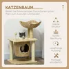 A cat tree with a cat on it, surrounded by marketing text and icons. Anteprima dell’immagine prodotto