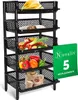 Novaliv 5 pezzi scaffale a cestello nero scaffale a innesto Anteprima dell’immagine prodotto 1