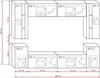 Furnitech Wohnwand Weiß | Wohnzimmer Möbel mit LED RGB - 16 Produktbild-Vorschau 2