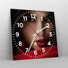 Wanduhr - Quadrat - Glasuhr - Schönheit brünette eleganc Produktbild-Vorschau 4
