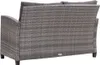 2-Sitzer-Gartensofa mit Kissen 124 cm Poly Rattan Lounge Produktbild-Vorschau 5