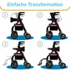 WALCORA 2 in 1 Rollstuhl Rollator Faltbar und Leicht mit Produktbild-Vorschau 3