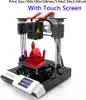 A 3D printer is shown printing a red castle model. Produktbild-Vorschau