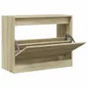 vidaXL Armoire à chaussures Chêne Sonoma 80x34x63 cm Bois Voir les images du produit 1
