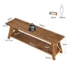 Massive Holz-Eingangsbank, 140 cm lange Schuhbank im Produktbild-Vorschau 8