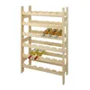 A wooden wine rack filled with bottles of wine. Produktbild-Vorschau