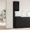 Buffet de cuisine vidaXL avec étagère, aspect chêne noir, Voir les images du produit 2
