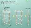 Diagram showing a three-tier drying rack being folded. Produktbild-Vorschau