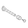 An exploded view illustration of a plumbing fixture component and a screw. Produktbild-Vorschau