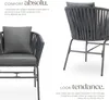 Ensemble de chaises VALEIRAS effet corde tressée - Lot de 6 Voir les images du produit 3