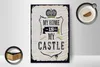 Holzschild Spruch My home is my Castle 12x18 cm Haus Produktbild-Vorschau 3