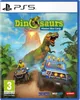 The cover art for the PS5 game 'Dinosaurs: Mission Dino Camp' features a vibrant jungle scene with dinosaurs and vehicles. Produktbild-Vorschau