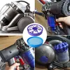 A collage of images showing Dyson vacuum cleaner parts and filters. Produktbild-Vorschau