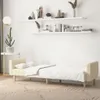 vidaXL Schlafsofa 2-Sitzer Creme Stoff Produktbild-Vorschau 3