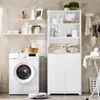 SoBuy BZR150-W Hochschrank Badschrank mit Wäschesack Produktbild-Vorschau 2