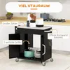 Schwarzer Küchenwagen 86x50x86,5cm: Rollen, Schrank + Produktbild-Vorschau 4
